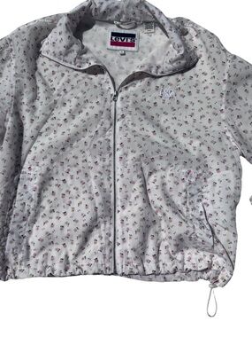 Levi's Sweet Ditzy Floral Windbreaker Zip Jacket with Pink Accents